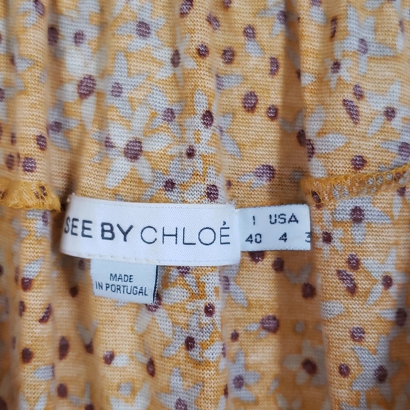 See by Chloe floral yellow tunic dress long sleeve and elastic collar an… - Picture 8 of 10